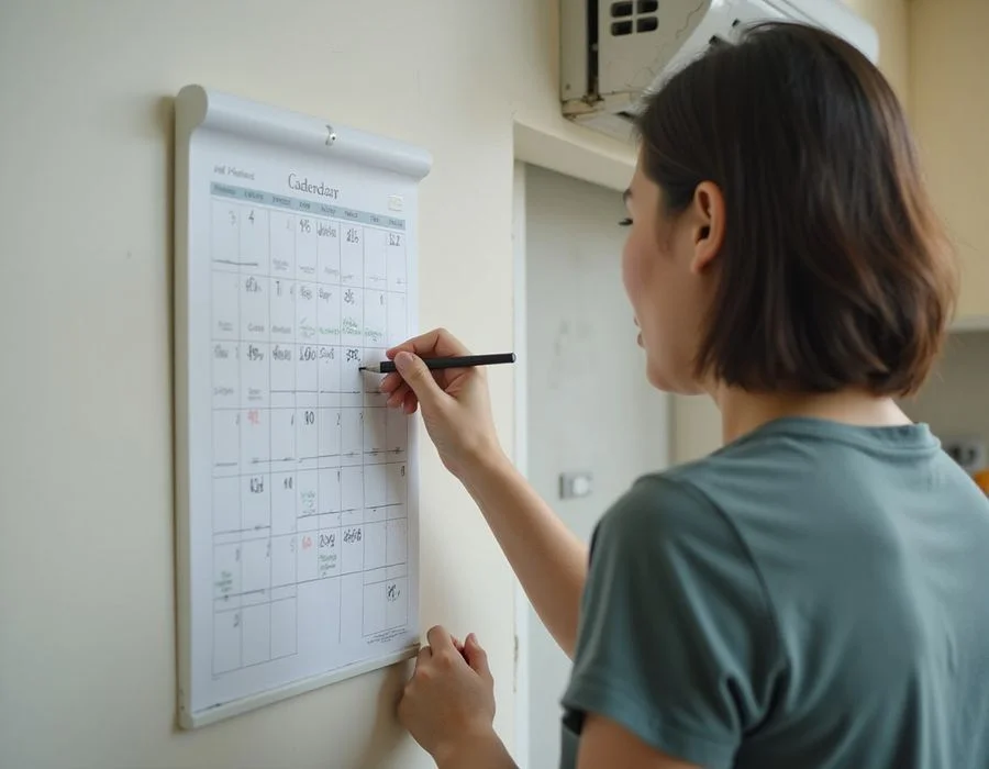 Infographic comparing 3-month versus 6-month aircon servicing cadence for Singapore homes