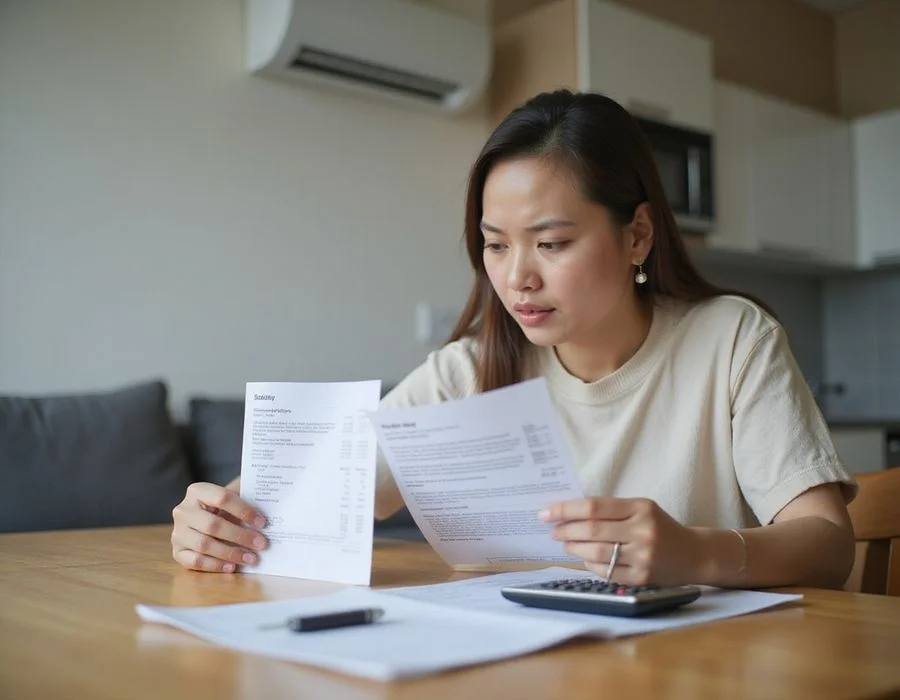 Chart showing electricity bill savings from inverter aircon over five years