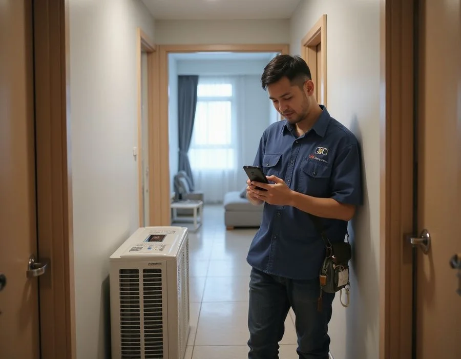 Installation day timeline showing morning and afternoon phases with icons